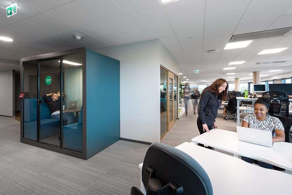 modern office space plannig with acoustic furniture