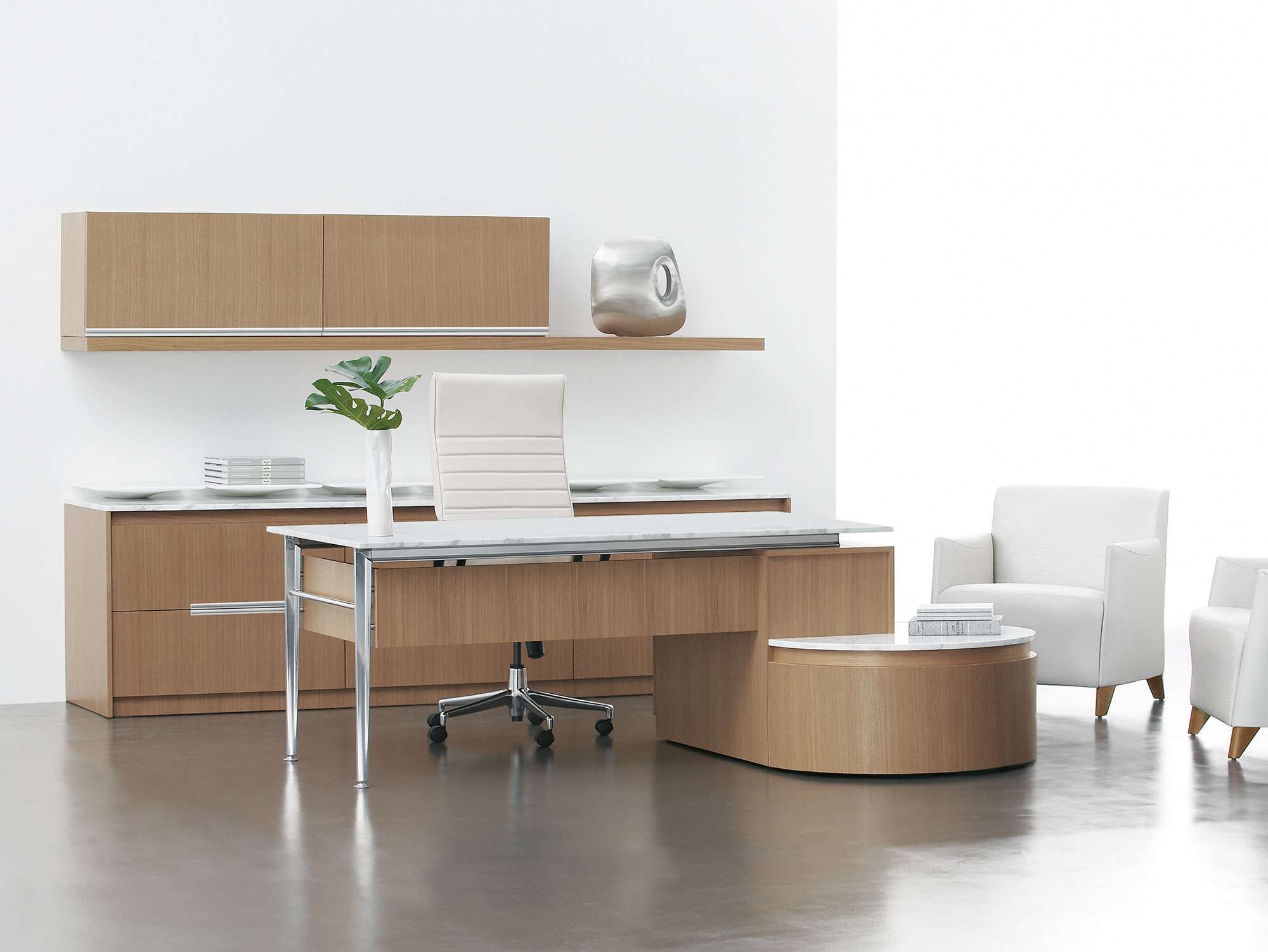 ergonomic seating and a modern office designed executive office