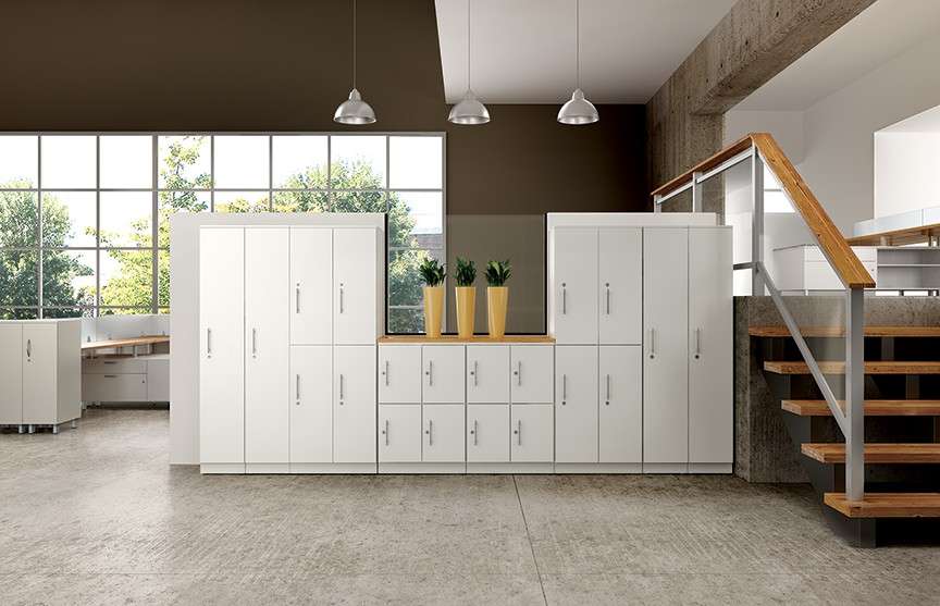 Beautiful office locker for employees to store personal items.