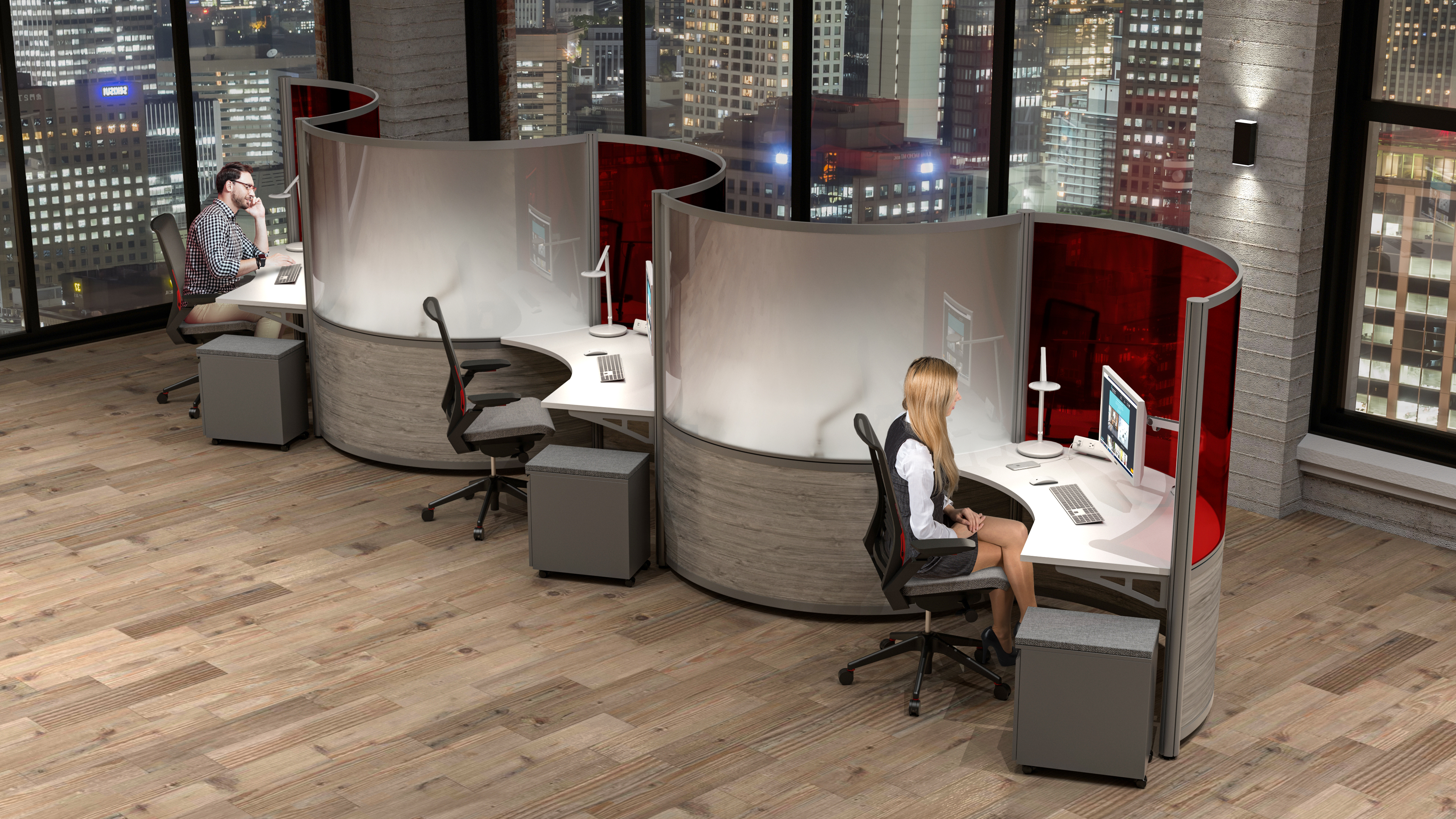 post-COVID office furniture frosted screens