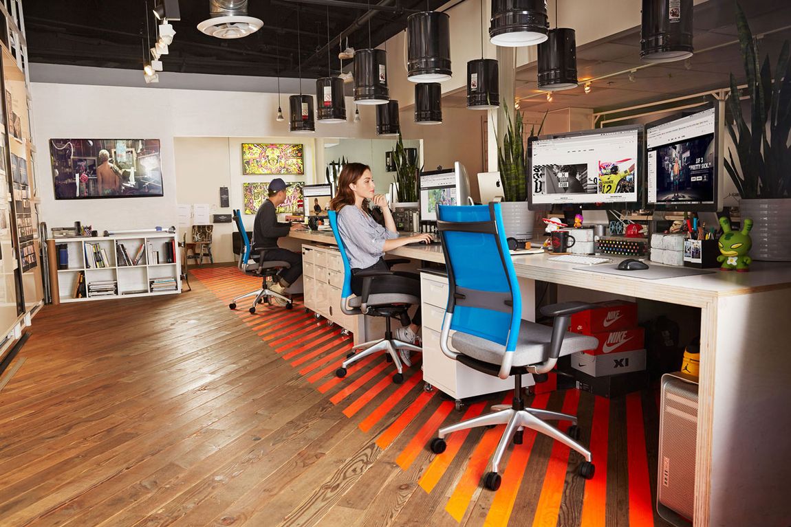 an ergonomic office task chair office furniture in a modern work from home office